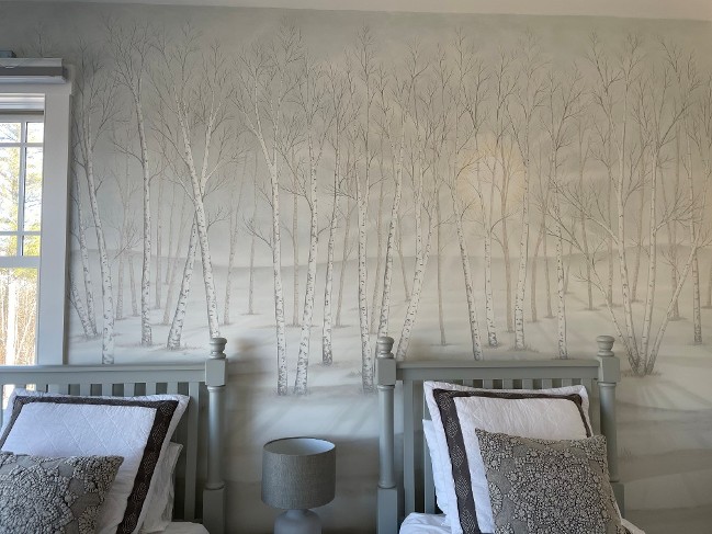 White Birch Forest Mural